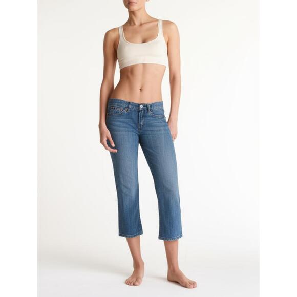 Lucky Brand Jeans Women's Size 6/28 Blue Dark Wash Charlie Capri Stretch Denim - Picture 1 of 13
